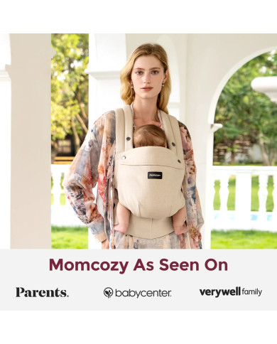 MOMCOZY ERGONOOMILINE BEEBIKANDESÜSTEEM PUREHUG LOODUSLIKUST LINASEST, LIGHT AMBER