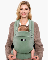MOMCOZY ERGONOOMILINE BEEBIKANDMIS PUREHUG LOODUSLIKUST LINASEGST, SAGE GREEN