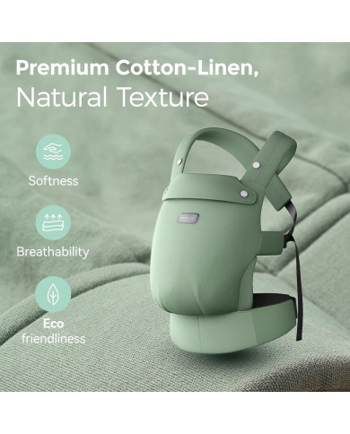 MOMCOZY ERGONOOMILINE BEEBIKANDMIS PUREHUG LOODUSLIKUST LINASEGST, SAGE GREEN