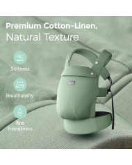 MOMCOZY ERGONOOMILINE BEEBIKANDMIS PUREHUG LOODUSLIKUST LINASEGST, SAGE GREEN