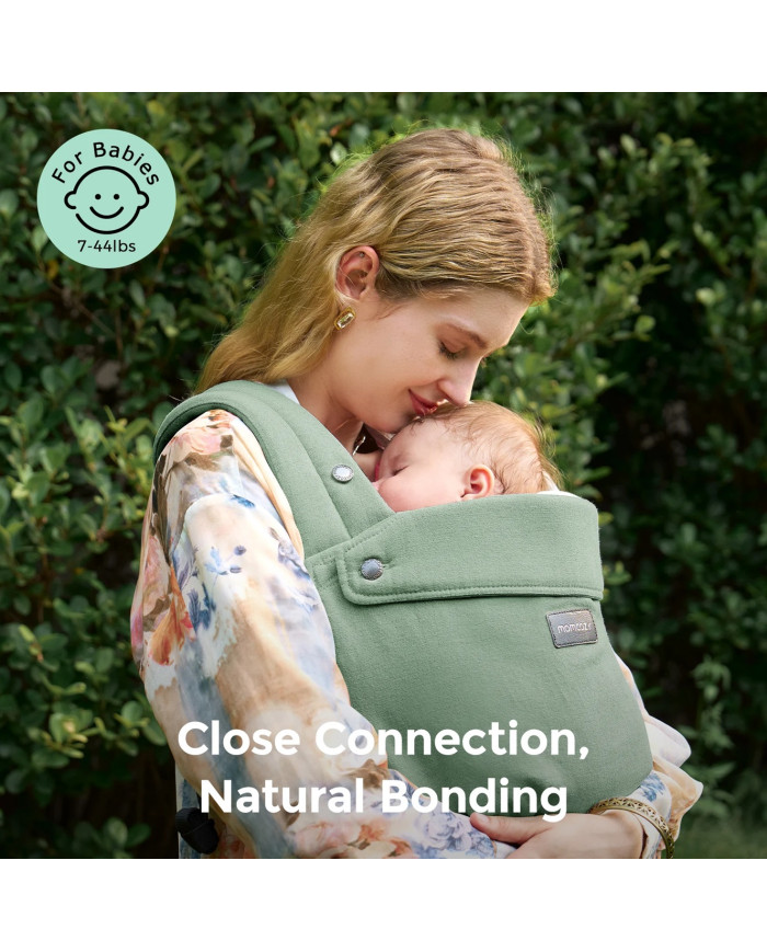 MOMCOZY ERGONOOMILINE BEEBIKANDMIS PUREHUG LOODUSLIKUST LINASEGST, SAGE GREEN
