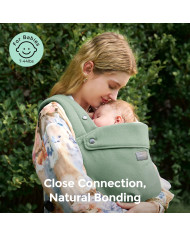 MOMCOZY ERGONOOMILINE BEEBIKANDMIS PUREHUG LOODUSLIKUST LINASEGST, SAGE GREEN