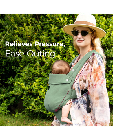MOMCOZY ERGONOOMILINE BEEBIKANDMIS PUREHUG LOODUSLIKUST LINASEGST, SAGE GREEN