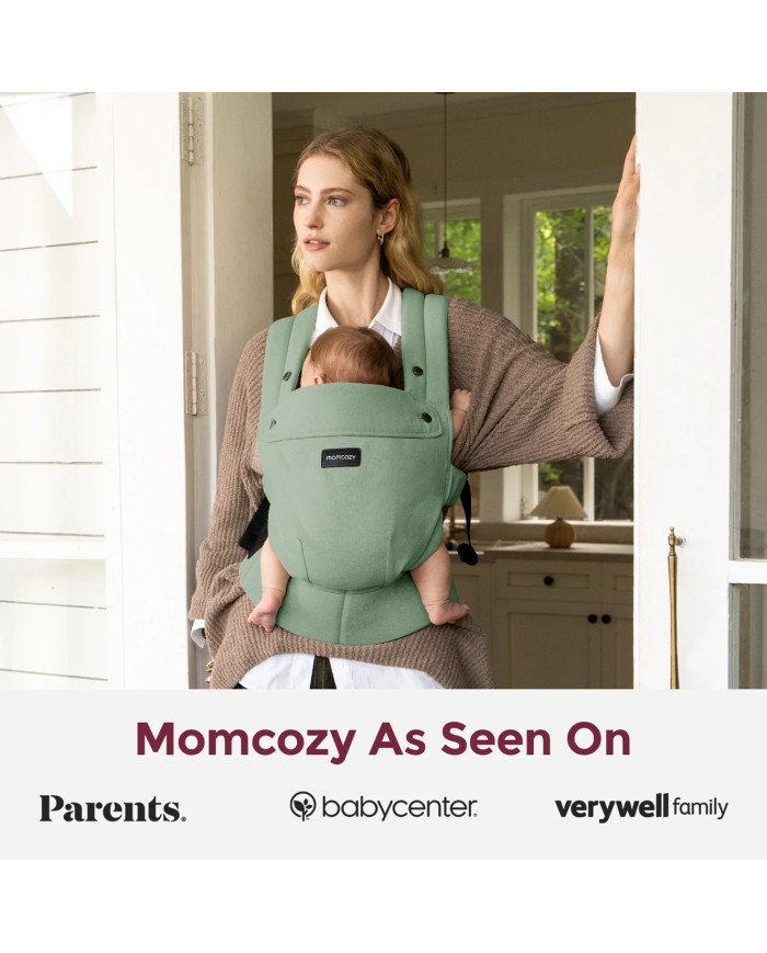 MOMCOZY ERGONOOMILINE BEEBIKANDMIS PUREHUG LOODUSLIKUST LINASEGST, SAGE GREEN