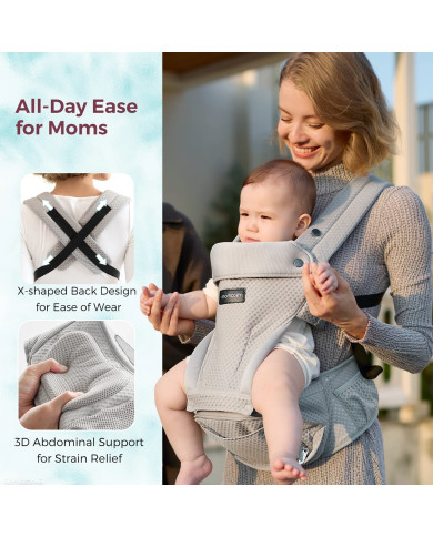 MOMCOZY BEEBIKANDJA MOVE2FIT 2IN1 PUUSASEDMEGA, VÕRGUSTIKUGA, HALL