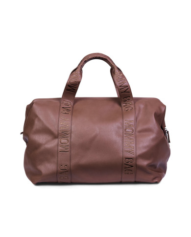 CHILDHOME SUUR EMADE TARVETE KOTT MOMMY BAG, SIGNATURE - VEGAN LEATHER - DARK BROWN