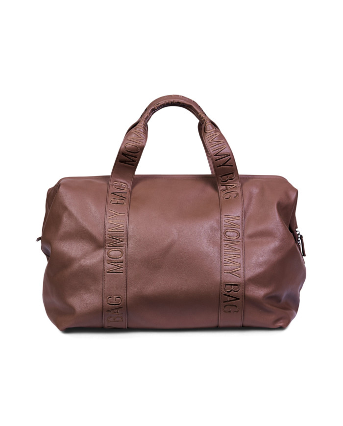 CHILDHOME SUUR EMADE TARVETE KOTT MOMMY BAG, SIGNATURE - VEGAN LEATHER - DARK BROWN
