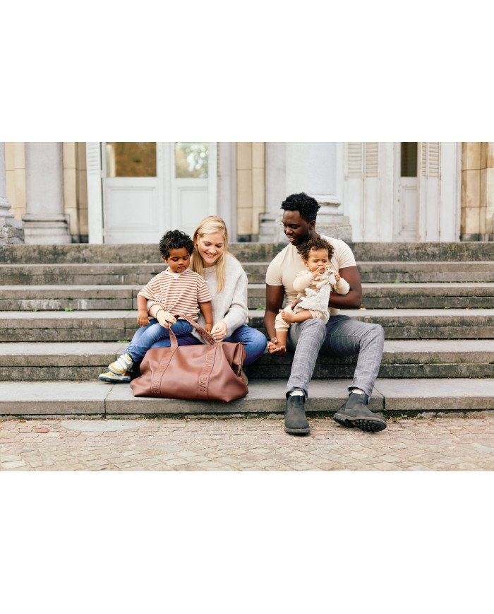 CHILDHOME SUUR EMADE TARVETE KOTT MOMMY BAG, SIGNATURE - VEGAN LEATHER - DARK BROWN