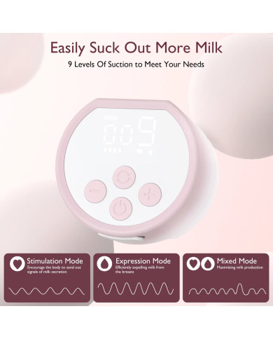 MOMCOZY Kahekordne Kaasaskantav Juhtmevaba Rinnapump S12 Pro, Roosa