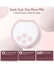 MOMCOZY Kahekordne Kaasaskantav Juhtmevaba Rinnapump S12 Pro, Roosa
