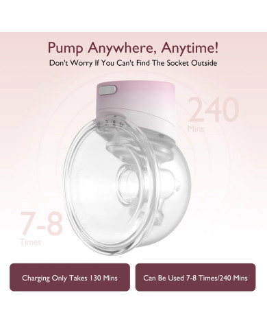 MOMCOZY Kahekordne Kaasaskantav Juhtmevaba Rinnapump S12 Pro, Roosa
