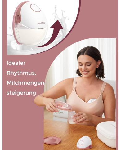 MOMCOZY Kahepoolne Juhtmevaba Rinnapump M6 - Roosa