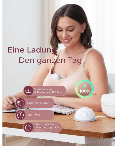 MOMCOZY Kahepoolne Juhtmevaba Rinnapump M6 - Roosa