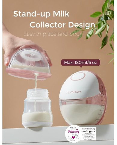 MOMCOZY Kahepoolne Juhtmevaba Rinnapump M6 - Roosa