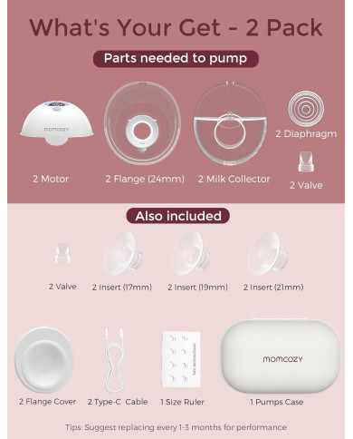 MOMCOZY juhtmevaba rinnapump M5 – lilla