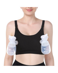 MOMCOZY Elektrilise Piimapumba Kätevaba Rinnahoidja, 2XL, Must
