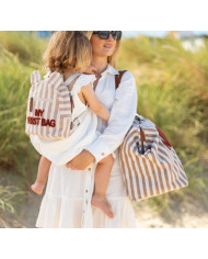 CHILDHOME Laste seljakott My First Bag – Stripes Nude/Terracotta