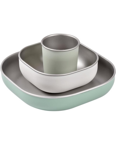 BEABA roostevabast terasest lõunakomplekt, Sage Green – 3 tk
