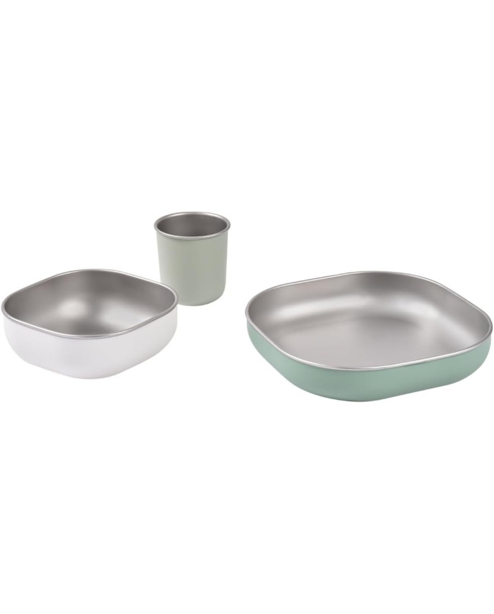 BEABA roostevabast terasest lõunakomplekt, Sage Green – 3 tk