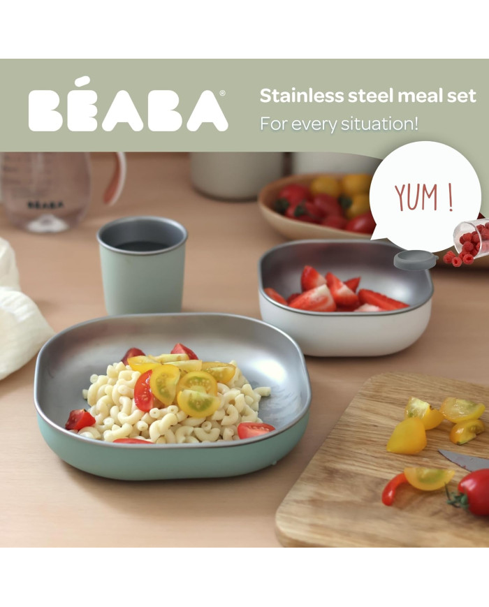BEABA roostevabast terasest lõunakomplekt, Sage Green – 3 tk
