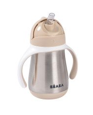BEABA Metallist joogipudel kõrrega, 250 ml, Clay