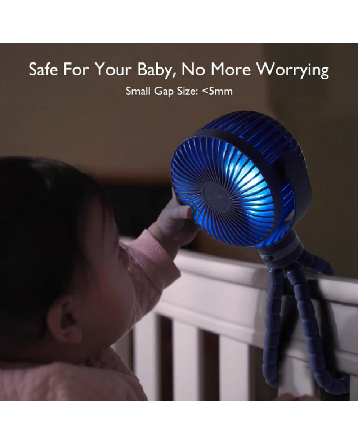 MOMCOZY kaasaskantav käruventilaator, lilla