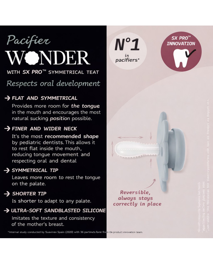 SUAVINEX füsioloogiline lutt SX PRO Wonder 0-6 kuud, 2 tk – Mauve/Mauve Chalk