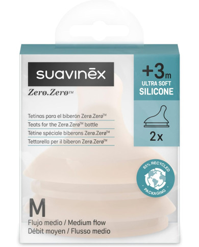SUAVINEX keskmise vooluga lutid Zero Zero Anti-Colic pudelitele