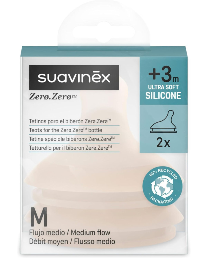 SUAVINEX keskmise vooluga lutid Zero Zero Anti-Colic pudelitele