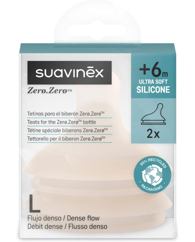 SUAVINEX ZERO ZERO kiire vooluga lutid, alates +6 kuust, 2 tk