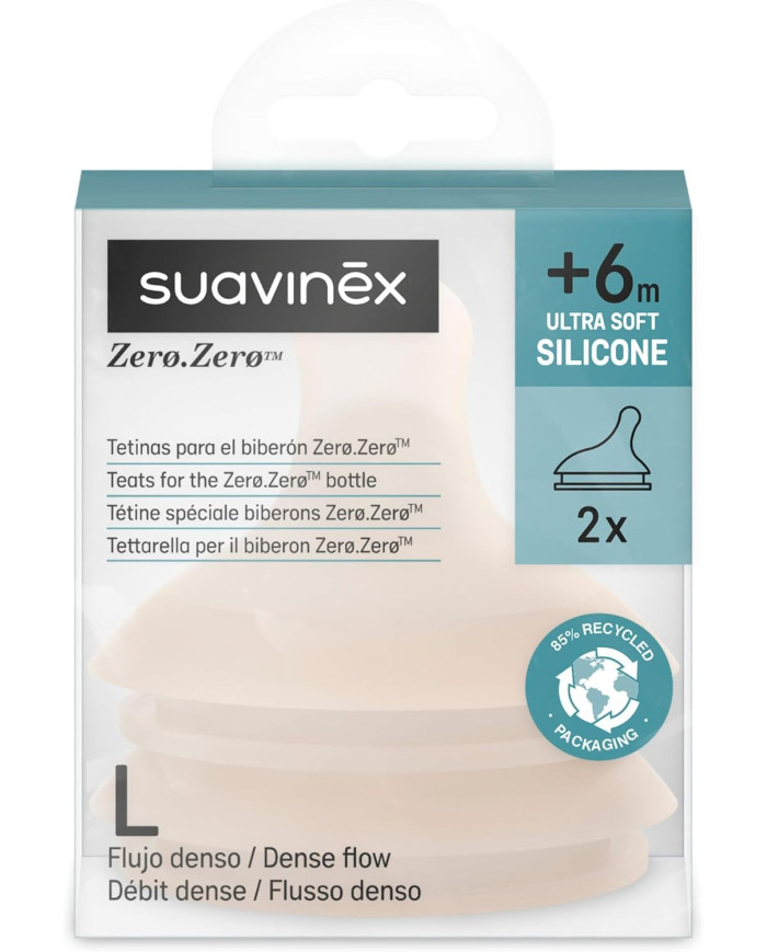 SUAVINEX ZERO ZERO kiire vooluga lutid, alates +6 kuust, 2 tk