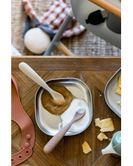 BEABA silikoonlusikate komplekt koos karbiga – Clay/Praline