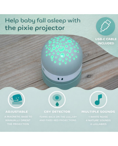 BEABA PIXIE öölamp – projektoriga taskulamp Sage Green