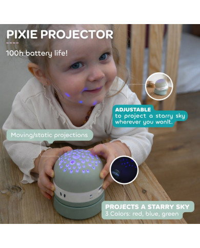 BEABA PIXIE öölamp – projektoriga taskulamp Sage Green
