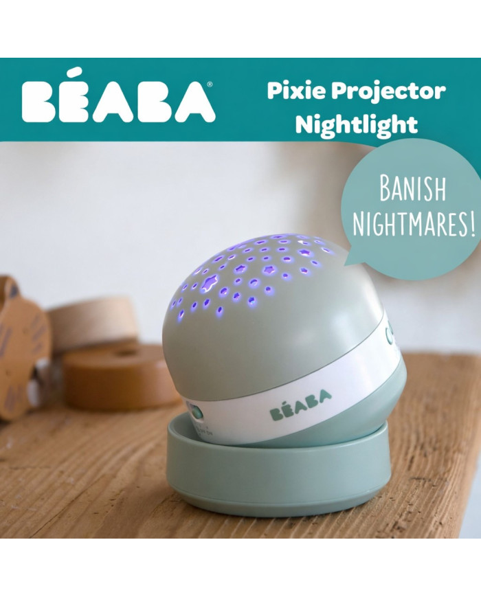 BEABA PIXIE öölamp – projektoriga taskulamp Sage Green