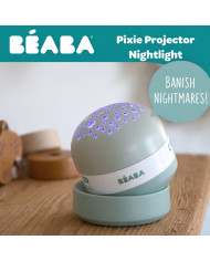 BEABA PIXIE öölamp – projektoriga taskulamp Sage Green