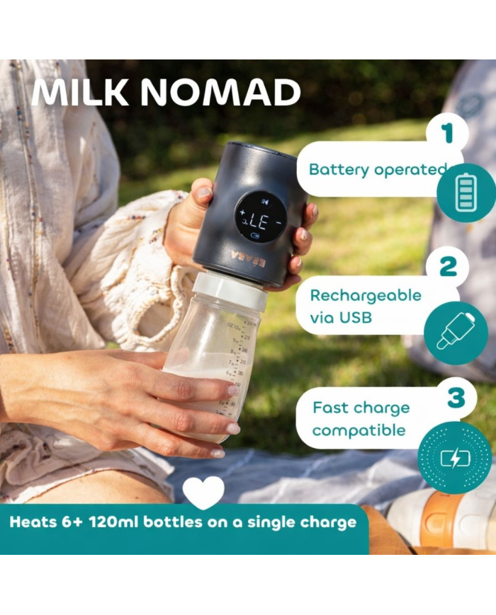 BEABA Milk Nomad laetav kaasaskantav lutipudelisoojendaja – Night Blue
