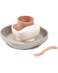 BEABA silikoonist söögikomplekt, Terracotta – 4 osa