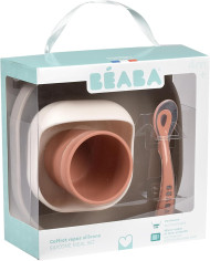 BEABA silikoonist söögikomplekt, Terracotta – 4 osa