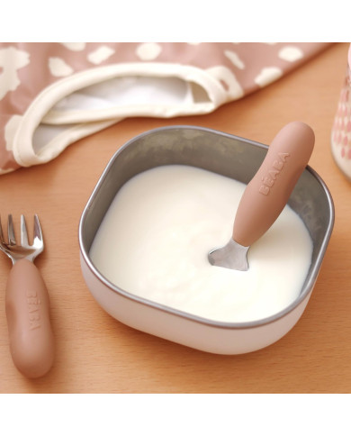 BEABA Roostevabast Terasest Söögiriistade Komplekt +10 Kuud, Praline