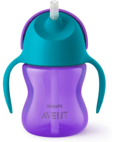 PHILIPS AVENT Kõrrega joogipudel, 9 kuu+, 200 ml, Violet/Blue