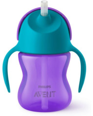 PHILIPS AVENT Kõrrega joogipudel, 9 kuu+, 200 ml, Violet/Blue