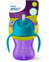 PHILIPS AVENT Kõrrega joogipudel, 9 kuu+, 200 ml, Violet/Blue