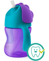PHILIPS AVENT Kõrrega joogipudel, 9 kuu+, 200 ml, Violet/Blue