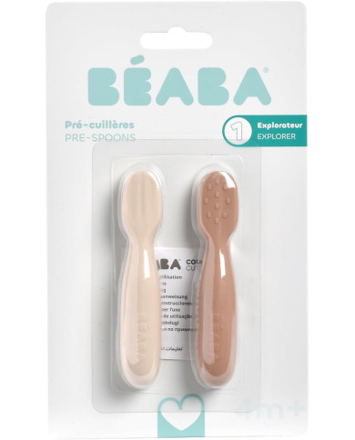 BEABA silikoonlusikate komplekt +4 kuud, Praline/Clay