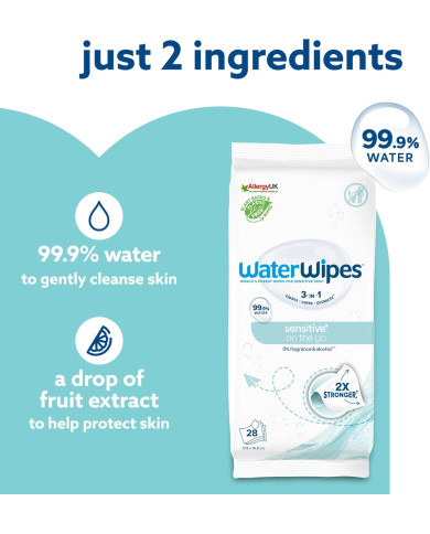 WATERWIPES SENSITIVE+ niisked salvrätikud, 8 pakki