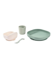 BEABA silikoonist 4-osaline lõunakomplekt – Sage Green | Kinderland
