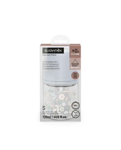 SUAVINEX KLAASIST ANTI-COLIC LUTIPUDEL SX PRO AEGLASE VOOLUGA FÜSIOLOOGILISE LUTIGA, 120 ML, ALATES 0 KUUST, WONDERLAND BLUE