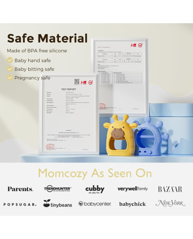 MOMCOZY Silikoonist närimislelu beebidele, kollane