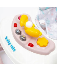 BABY MIX Käimistool silikoonratastega, roosa